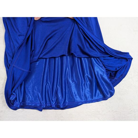 Express Dress Royal Blue Blouson Mini Dress Womens Size Medium Silky Sleeveless - Picture 8 of 11